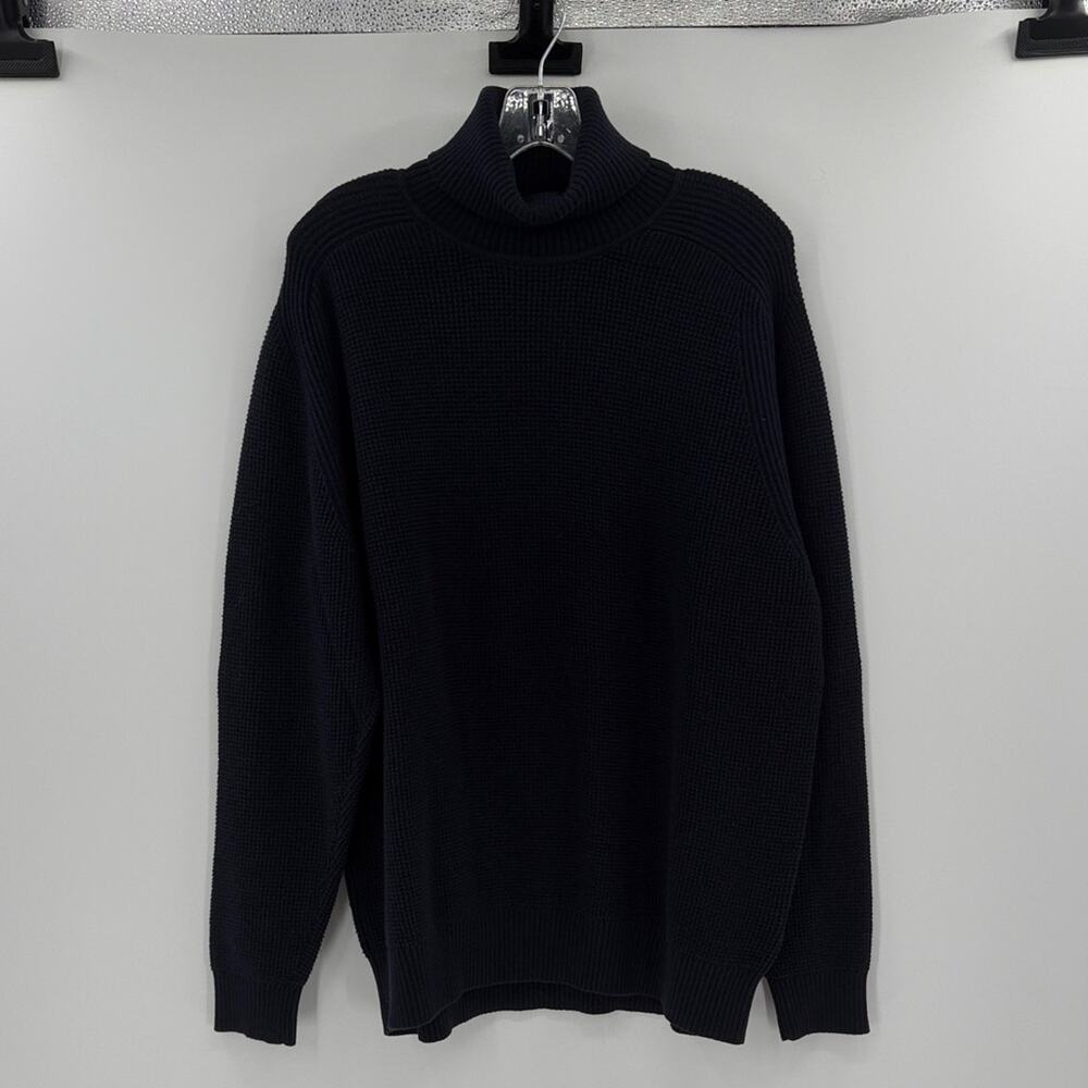 Lacoste Men's Wool Blend Turtleneck Waffle Knit Sweater - Navy - XXL